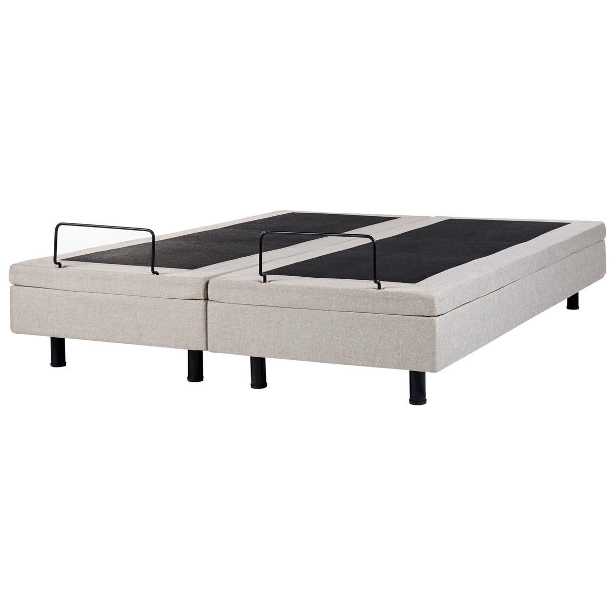 VERSTELLBARESBETT 180/200 cm Beige Duke - Beige/Schwarz, Textil (180/200cm) - Beliani