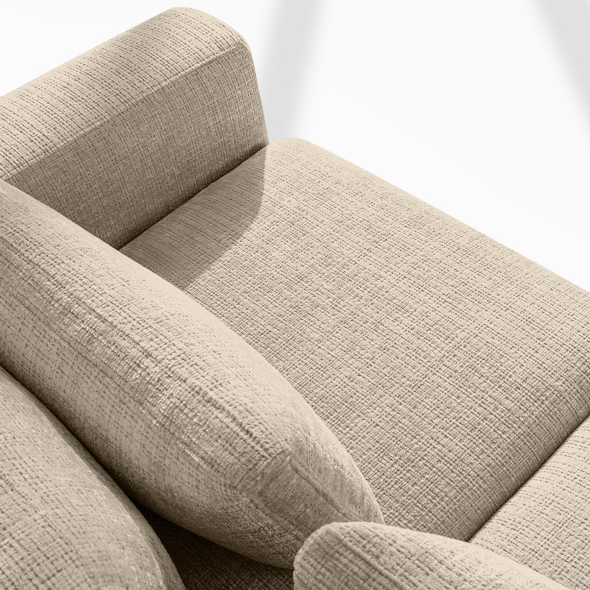 ECKSOFA XL links VERUS - Creme, Holz/Holzwerkstoff (377/328cm) - KONSIMO®