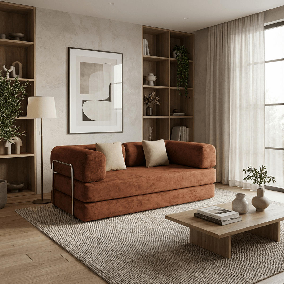 SCHLAFSOFA Kaia Braun Weiß - Braun, Textil (180/70/100cm) - COCO Living