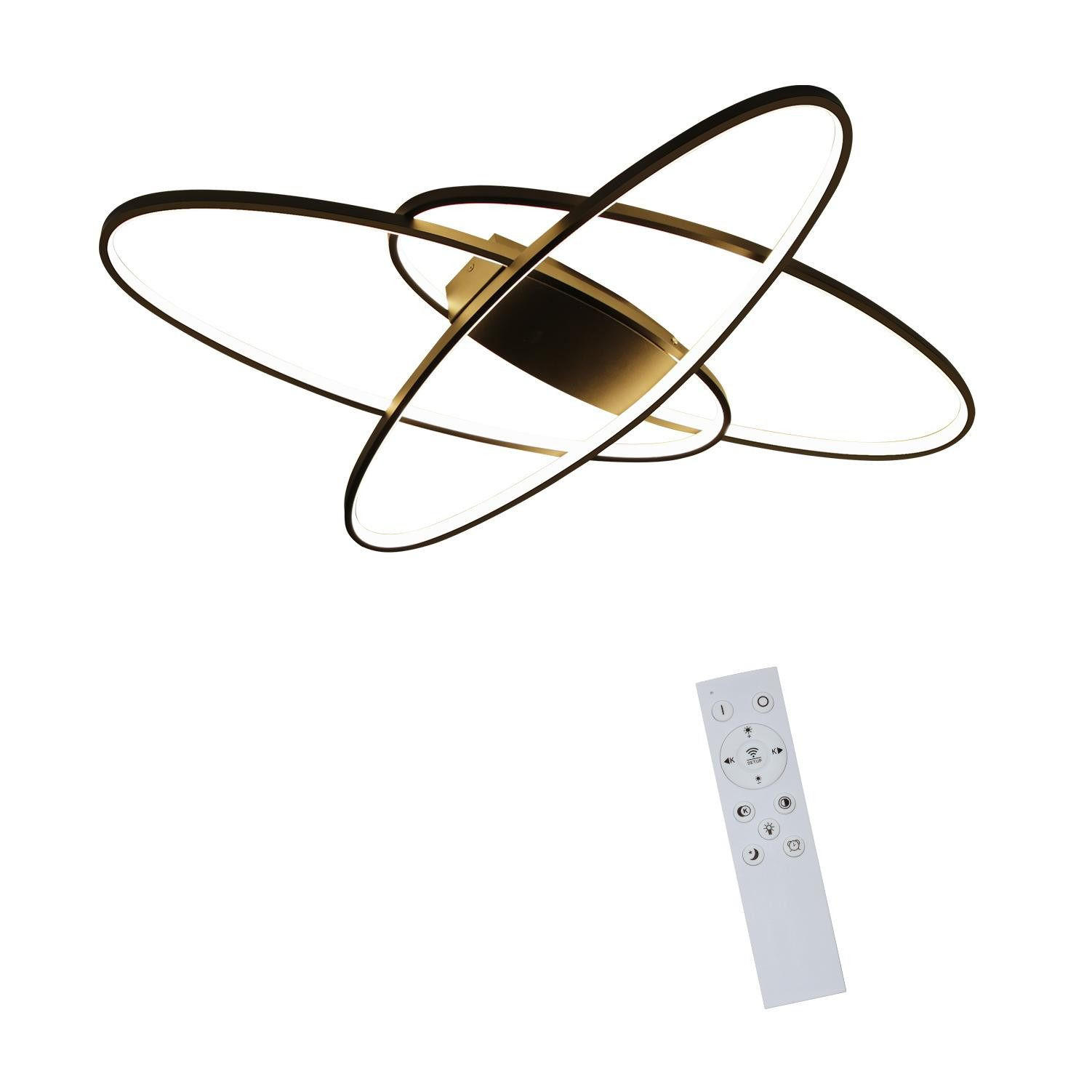 LED-DECKENLEUCHTE Zoe 85/62/7cm - Schwarz, Metall (47/65/7.5cm) - ZMH