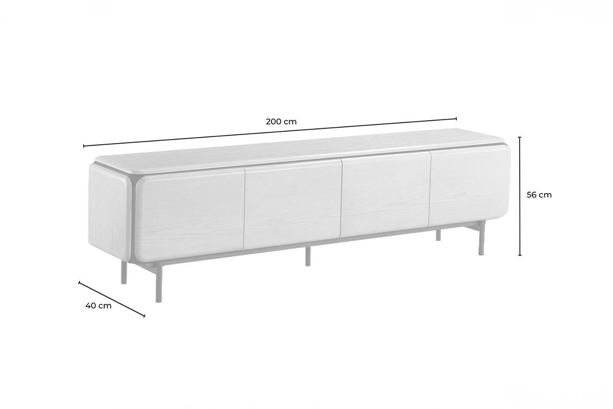 LOWBOARD AVRIL Braun Eiche - Schwarz/Braun, Holzwerkstoff/Metall (200/56/40cm) - KAWOLA