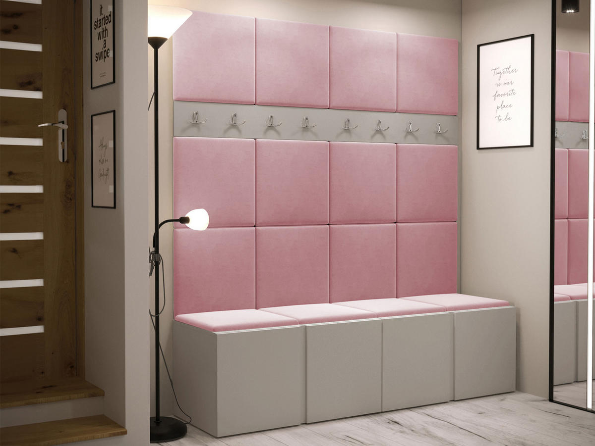 GARDEROBEN-SET Orion V - Kaschmir/Rosa, Holzwerkstoff/Kunststoff (168/186/46cm) - MIRJAN24