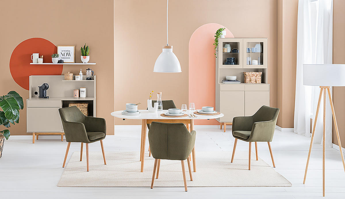 KÜCHENSCHRANK - Holzwerkstoff / Teilmassivholz - Taupe, Holz/Holzwerkstoff (120/45/119cm) - home24