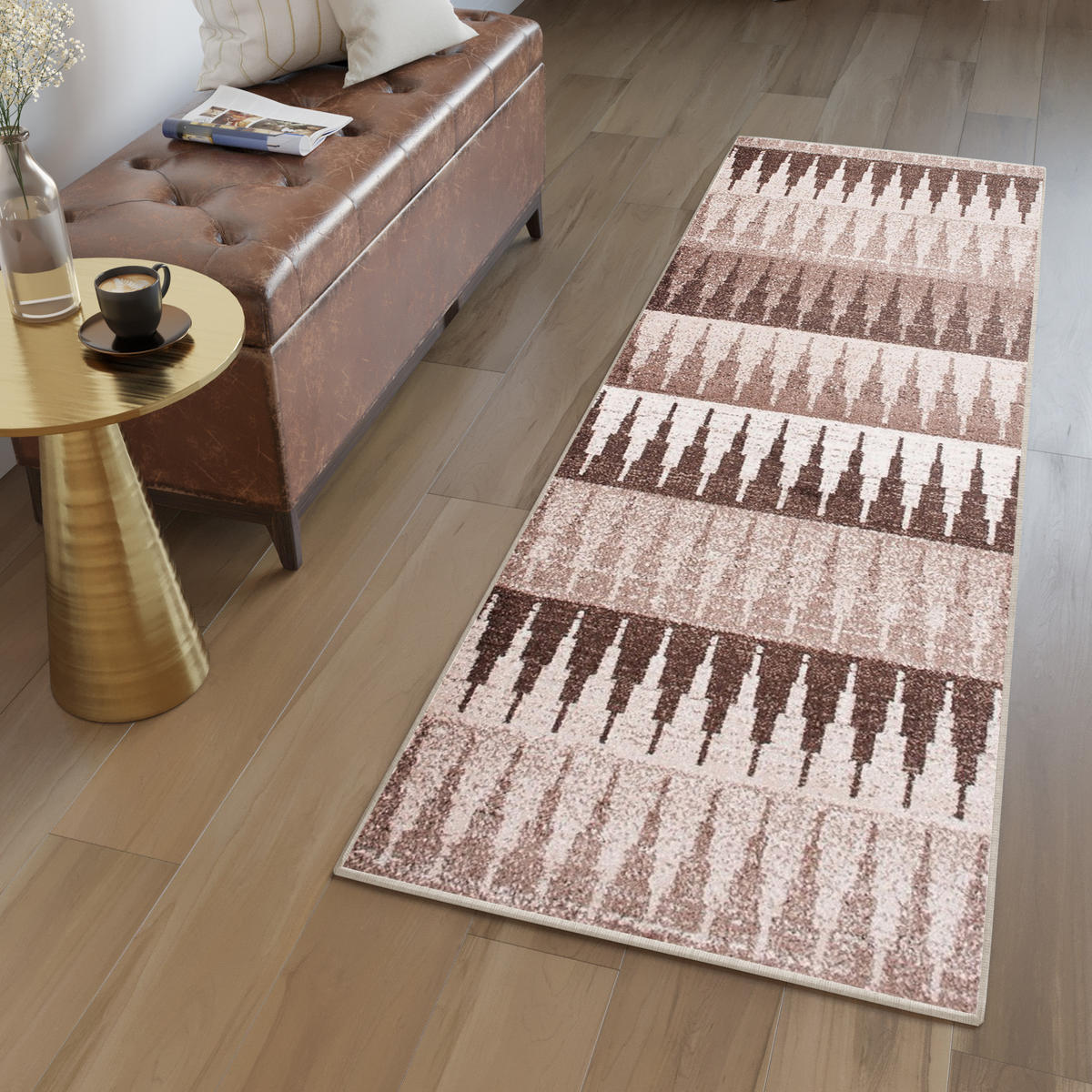LÄUFER SARI Beige 70/300 cm - Beige, Textil (70/300cm) - Tapiso