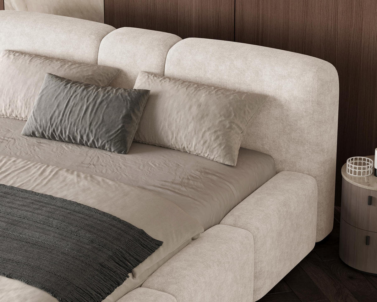POLSTERBETT Monte180x200 cm- Bettkasten und Stauraum - Doppelbett mit Stabilem Metallrahmen - Beige - Beige, Holzwerkstoff (180/200cm) - Chilly