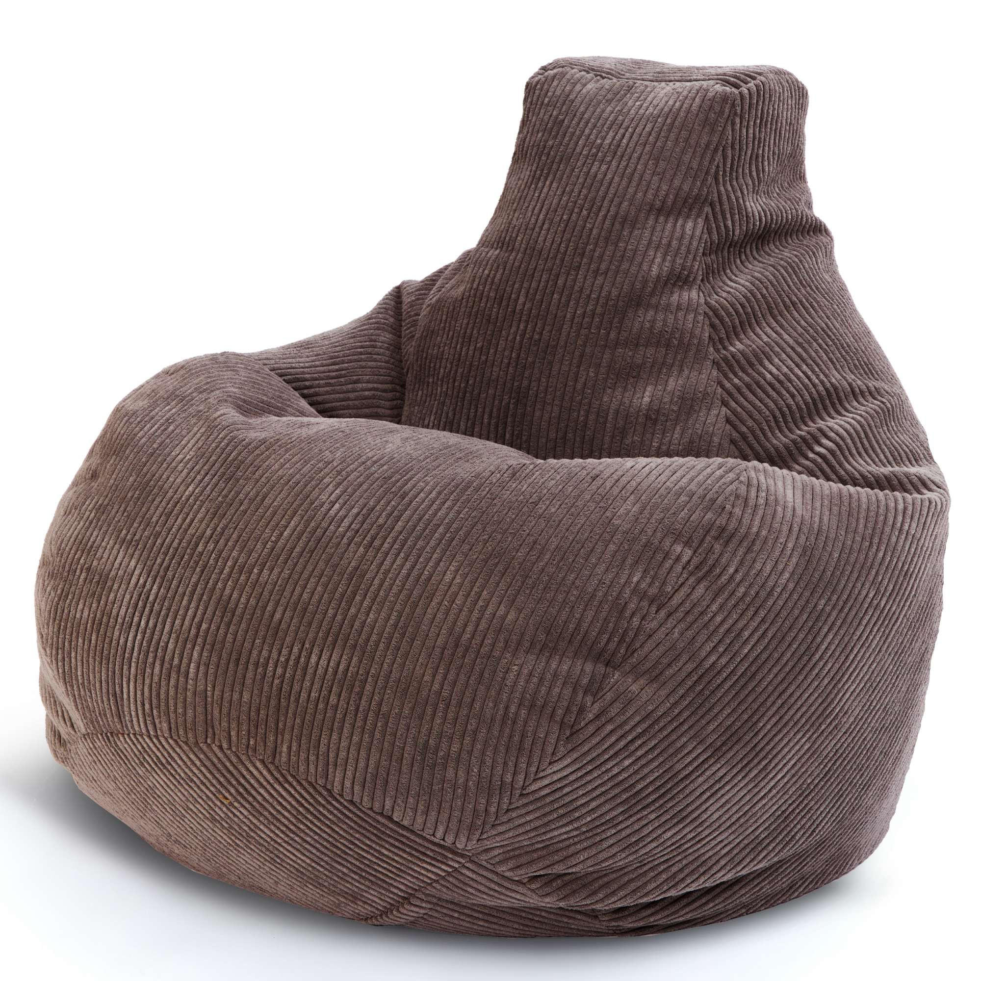 SITZSACK MIT RÜCKENLEHNE Cozy Cord - Dunkelgrau, Textil (80/90/90cm) - Green Bean