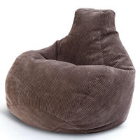 SITZSACK MIT RÜCKENLEHNE Cozy Cord - Dunkelgrau, Textil (80/90/90cm) - Green Bean