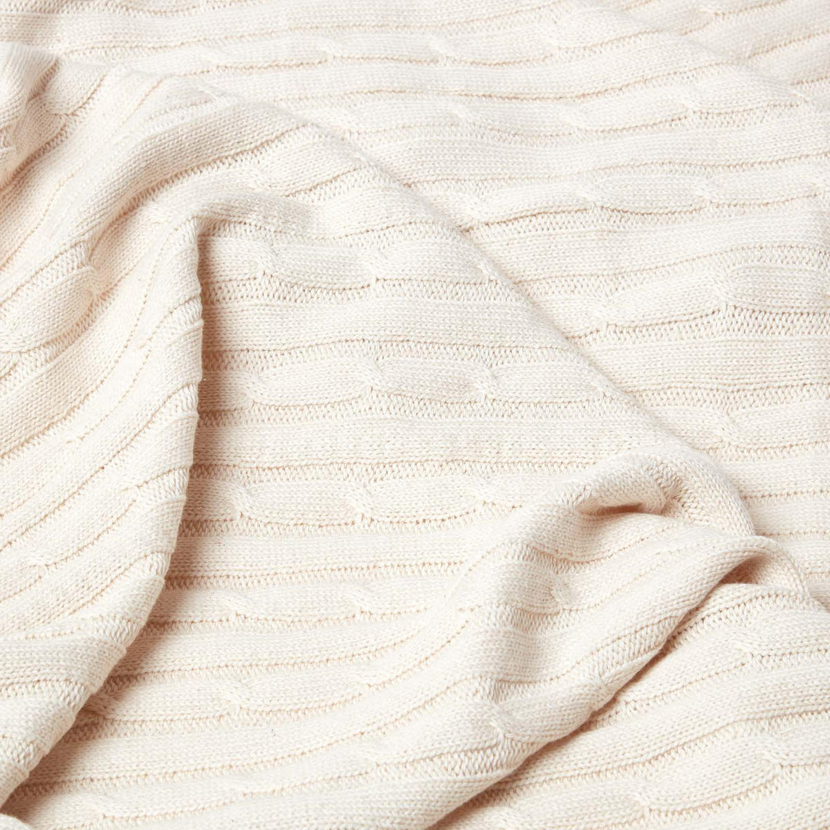 STRICKDECKE 150/200 cm, Baumwolle mit Rautenmuster - Naturfarben, Textil (150/200cm) - Homescapes