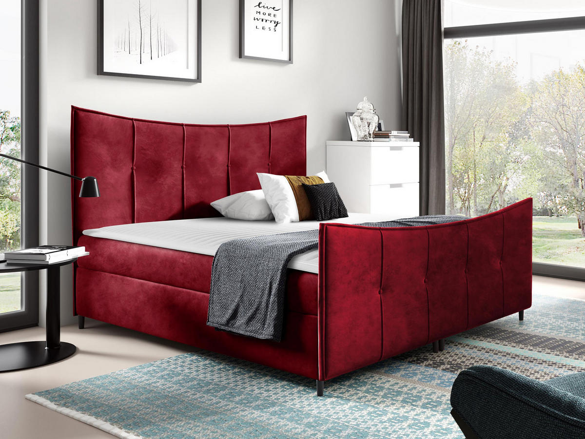 BOXBETT Bergamo Lux - Rot, Holz (140/200cm) - MIRJAN24