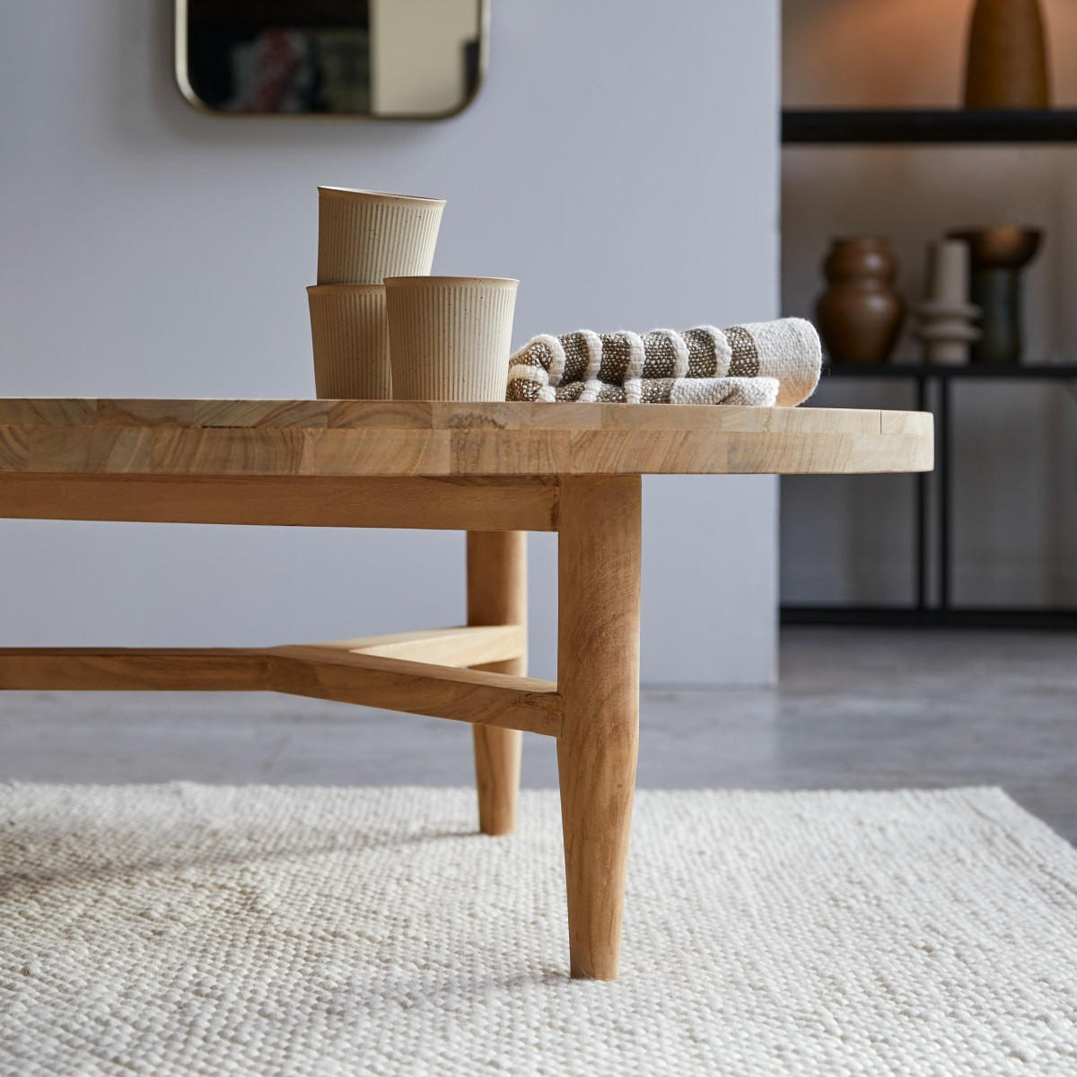 COUCHTISCH Milla Natur aus Teak - Naturfarben, Holz (90/90/35cm) - Tikamoon