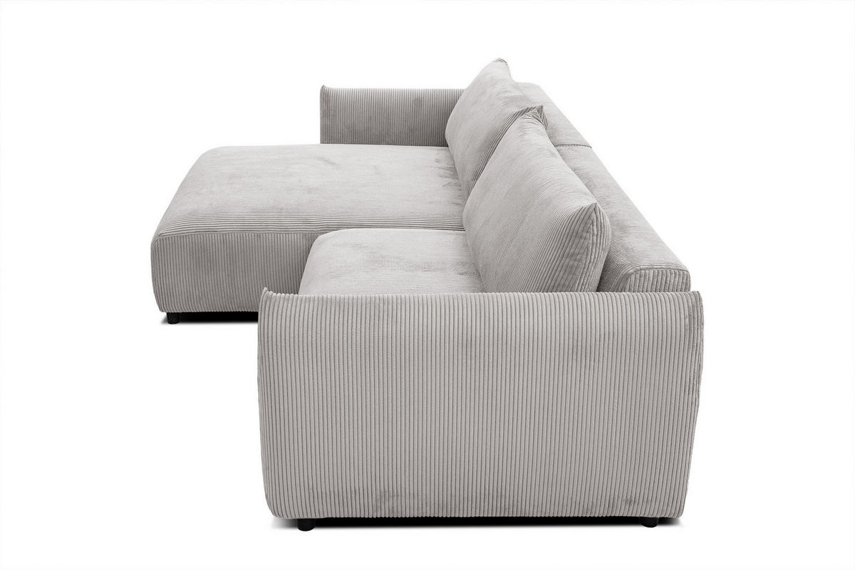 ECKSOFA TAUER 5-Sitzer, weiß - Schwarz/Weiß, Holzwerkstoff/Kunststoff (174/292cm) - Courtois Laville