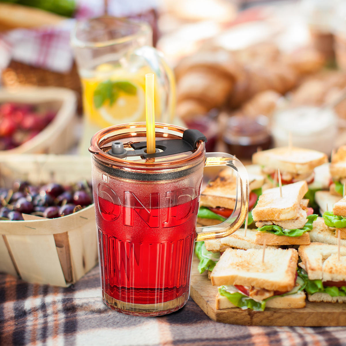 4xTRINKGLÄSER - Hellbraun, Glas/Kunststoff - Relaxdays