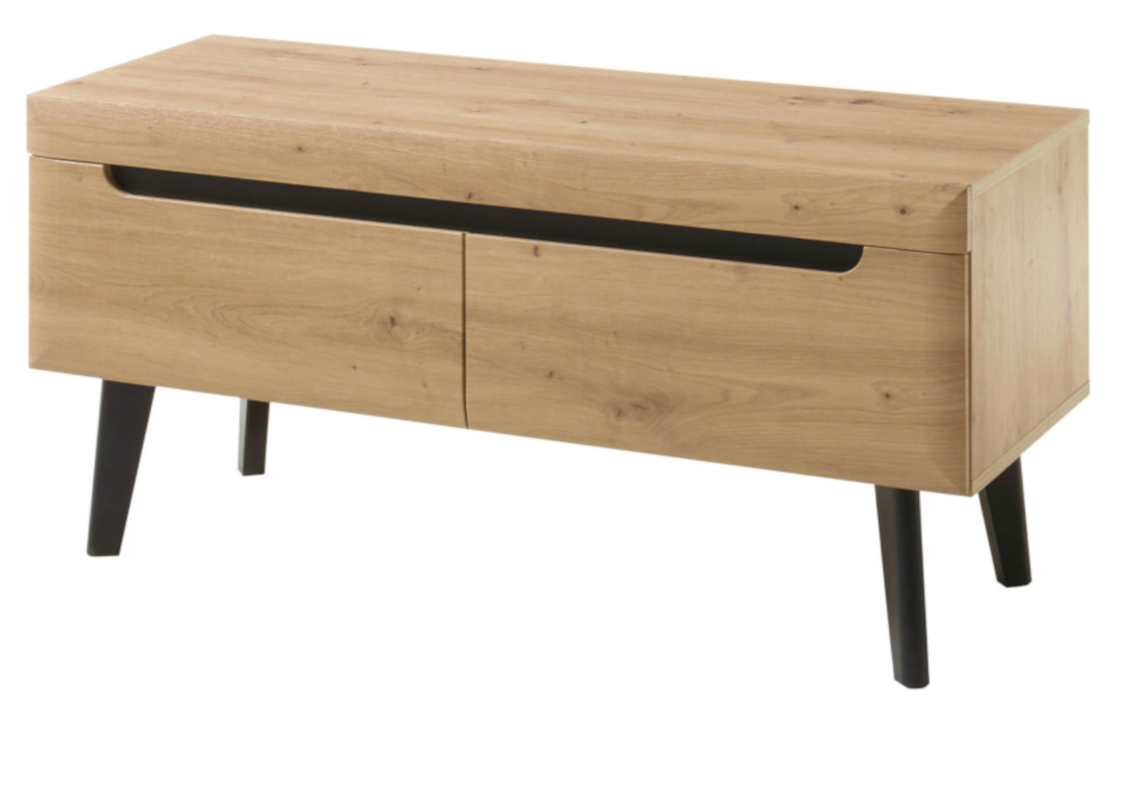 TV-LOWBOARD Ronson in Eiche Artisan und schwarz 107 x 50 cm - Eichefarben/Schwarz, Holzwerkstoff/Metall (107/50/40cm) - Furn.Design