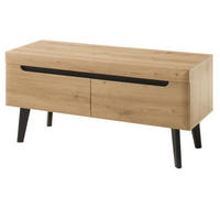 TV-LOWBOARD Ronson in Eiche Artisan und schwarz 107 x 50 cm - Eichefarben/Schwarz, Holzwerkstoff/Metall (107/50/40cm) - Furn.Design