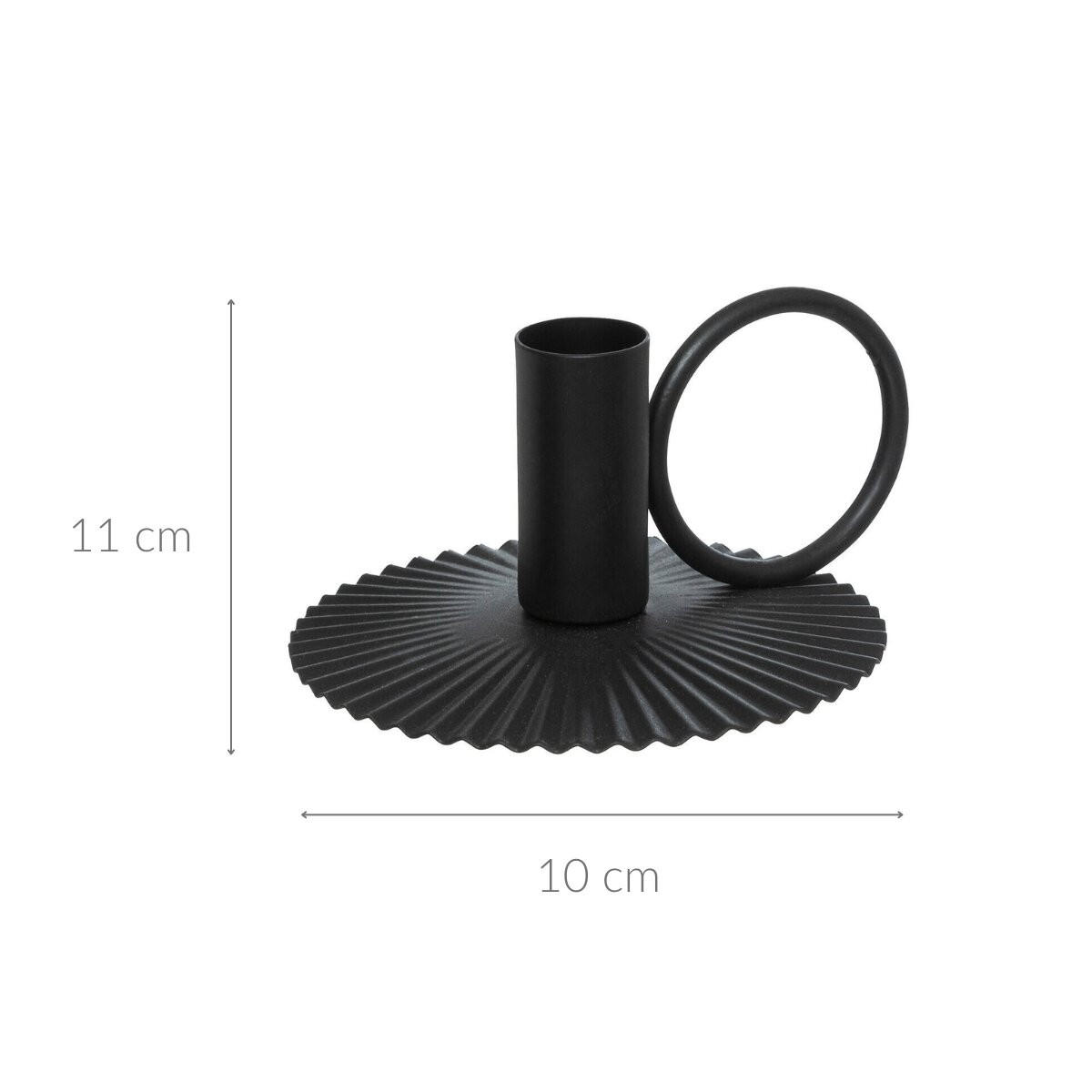 KERZENHALTER Metall - Schwarz, Metall (5.6/11/10cm) - Atmosphera Createur d´interieur