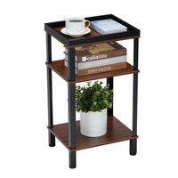 BEISTELLTISCH Industrial Design Holzoptik Dunkelbraun 61 x 34 x 28 cm - Braun, Holzwerkstoff (28/34/61cm)