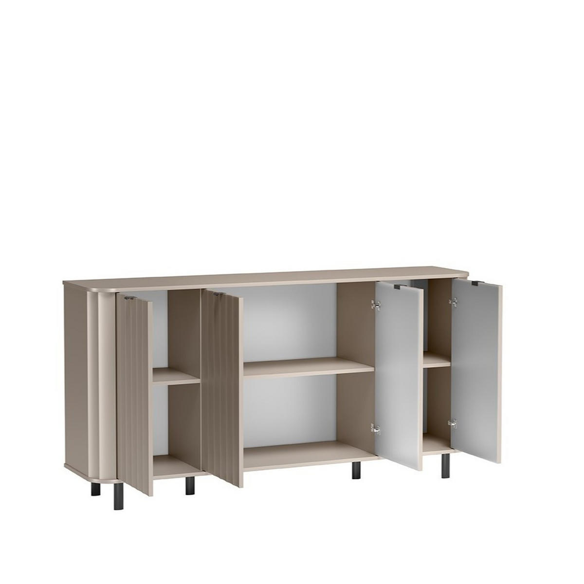 KOMMODE MODERNO 176,5/91/40,5cm mit Schubladen 4 Türen Beige - Beige, Holzwerkstoff (176.5/91/40.5cm) - MASSENO