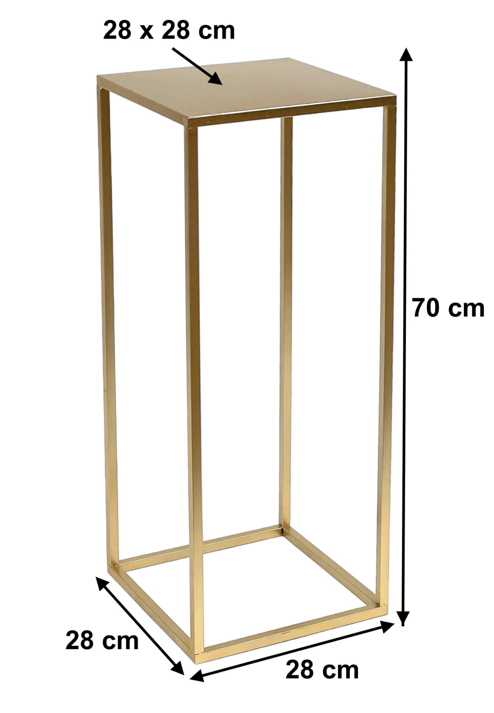 BLUMENHOCKER Metall Gold Eckig 70 cm - Goldfarben, Metall (28/70/28cm) - DanDiBo