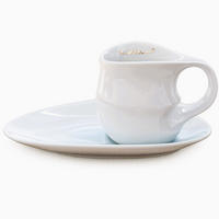 KAFFEE Cappuccino Tasse mit Untertasse 2 tlg. weiß - Weiß, Keramik (0.3L) - Luigi Colani Porzellan