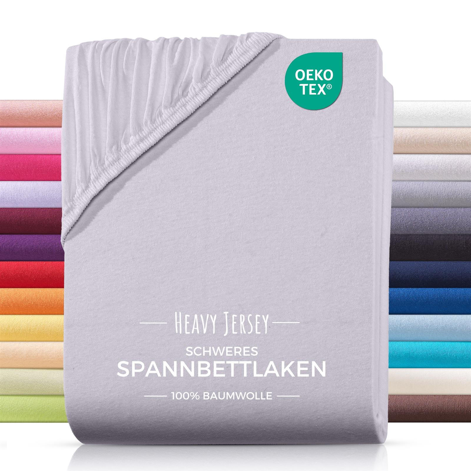 SPANNBETTLAKEN Heavy Jersey aus 100% Baumwolle, Bettlaken 120x200 Silber - Silberfarben, Textil (120/200cm) - Carpe Sonno