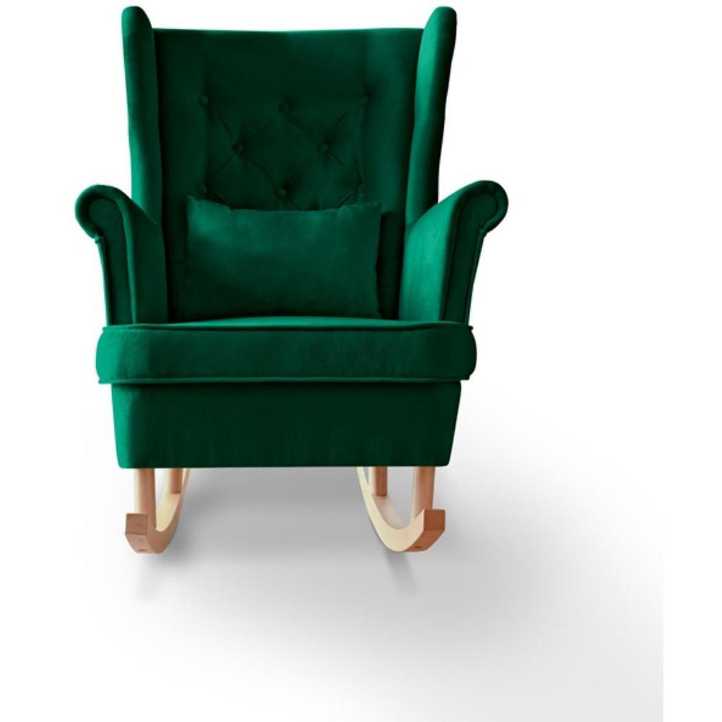 Thumbnail - Beautysofa Schaukelstuhl, Dunkelgrün, Textil, 82x103x108 cm, Wohnzimmer, Sessel, Schaukelstühle