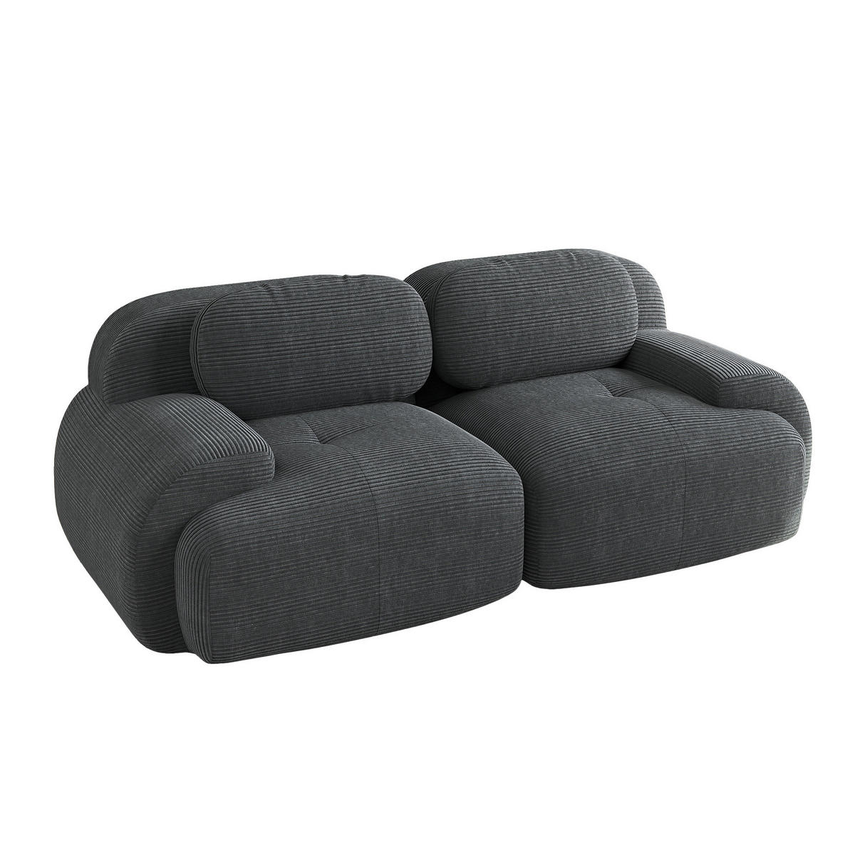 SOFA modular rahmenlos Cord Grey - Grau, Kunststoff (103/75/208cm) - Meubliv