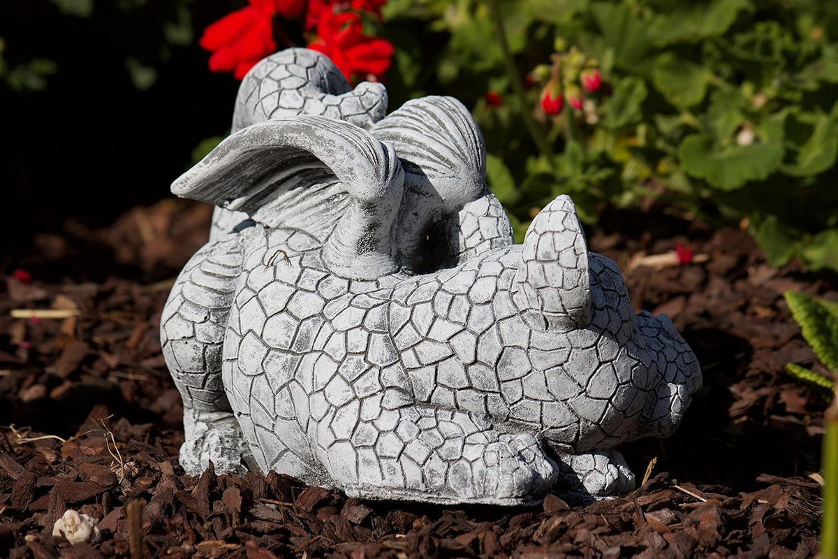 STEINFIGUR Drache Serafino, Frostfest, Steinguss - Grau, Stein (14/15/22cm) - stoneandstyle