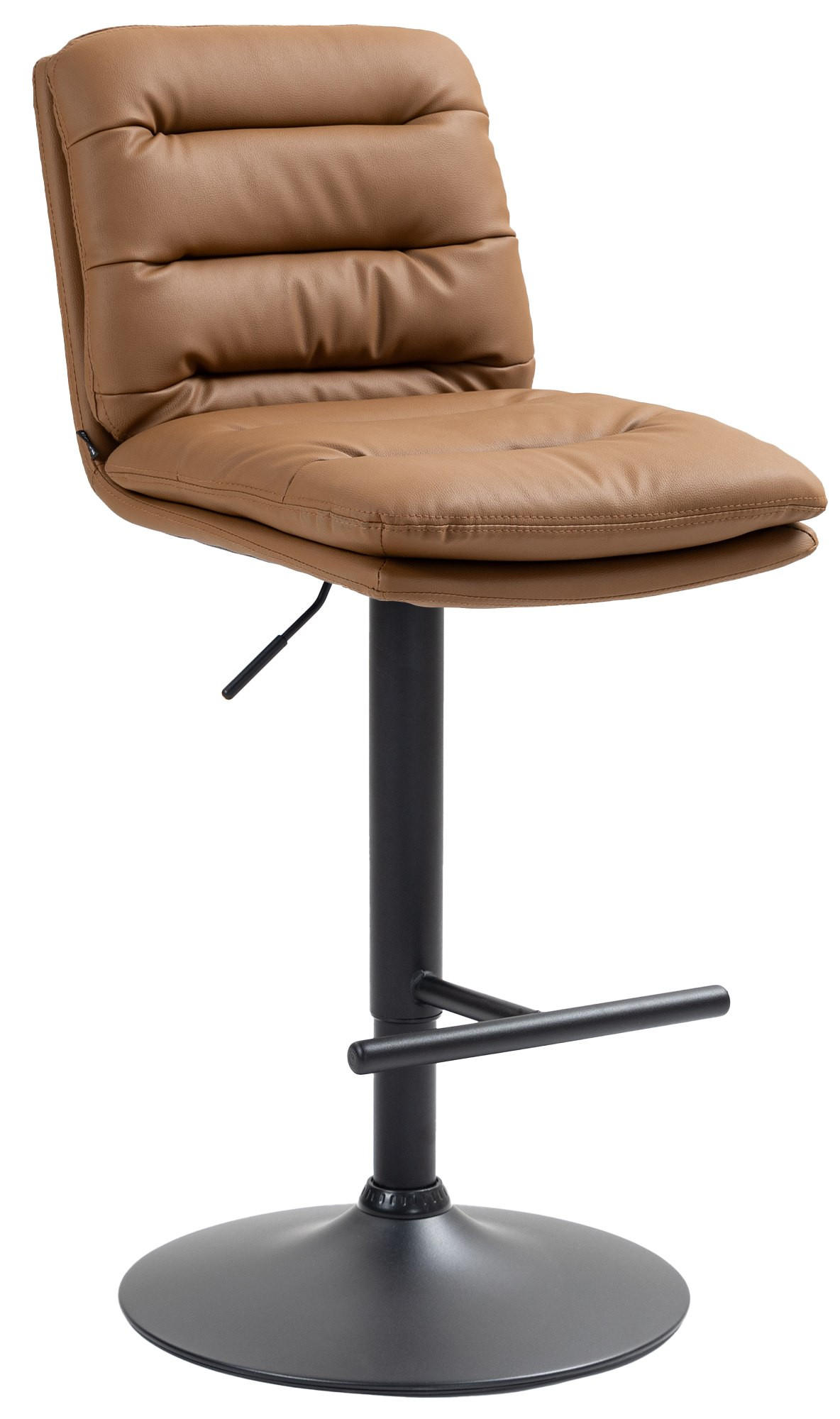 BARHOCKER Lederlook hellbraun - Hellbraun/Schwarz, Textil/Metall (42/94/56cm) - CLP