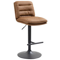 BARHOCKER Lederlook hellbraun - Hellbraun/Schwarz, Textil/Metall (42/94/56cm) - CLP