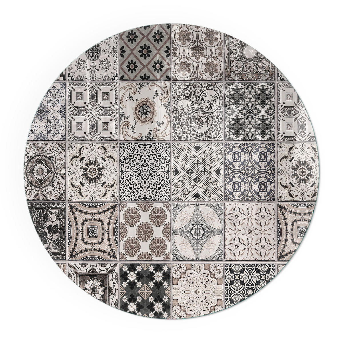 GLASPLATTE für Kamin Ø 80 cm - Schwarz, Glas (80/80/0.4cm) - TULUP