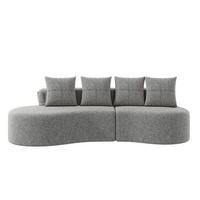 3-SITZER SOFA leinenstoff farbwahl mit getränkehalter & seitentaschen - Hellgrau, Textil (240/63/109cm) - Urban Meuble