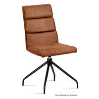 ESSZIMMERSTUHL drehbar (4er-Set) Domini 47x92x60 Schwarz/Cognac - Cognac/Schwarz, Kunststoff (60/92/47cm) - 58aufmkessel