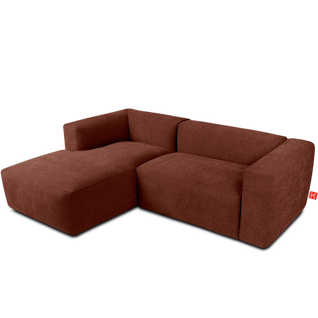 Thumbnail - Konsimo® Eckmodulsofa-Links, Orange, Textil, L-Form,Freiform, 237x180 cm, Wohnzimmer, Sofas & Couches, Wohnlandschaften,...