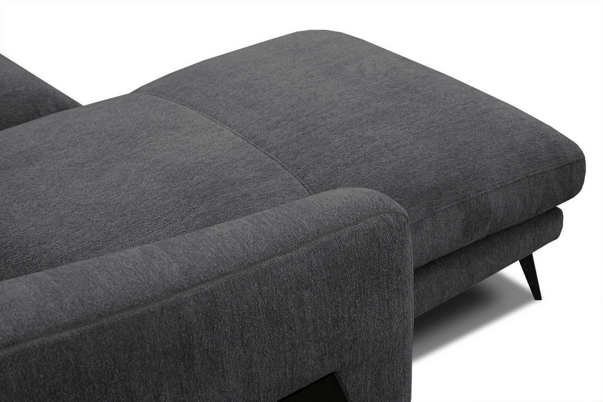 ECKSOFA WINTER 4-Sitzer, graphitfarben - Schwarz/Graphitfarben, Holzwerkstoff/Textil (158/269cm) - Courtois Laville