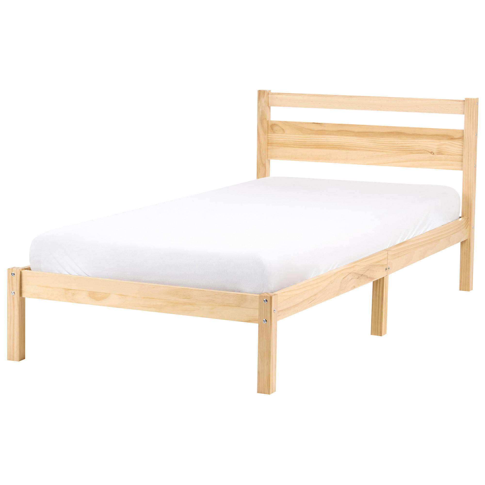 PAT cu somieră 90/200 lemn de pin maro deschis Mercurer - maro/maro deschis, lemn (90/200cm) - Beliani