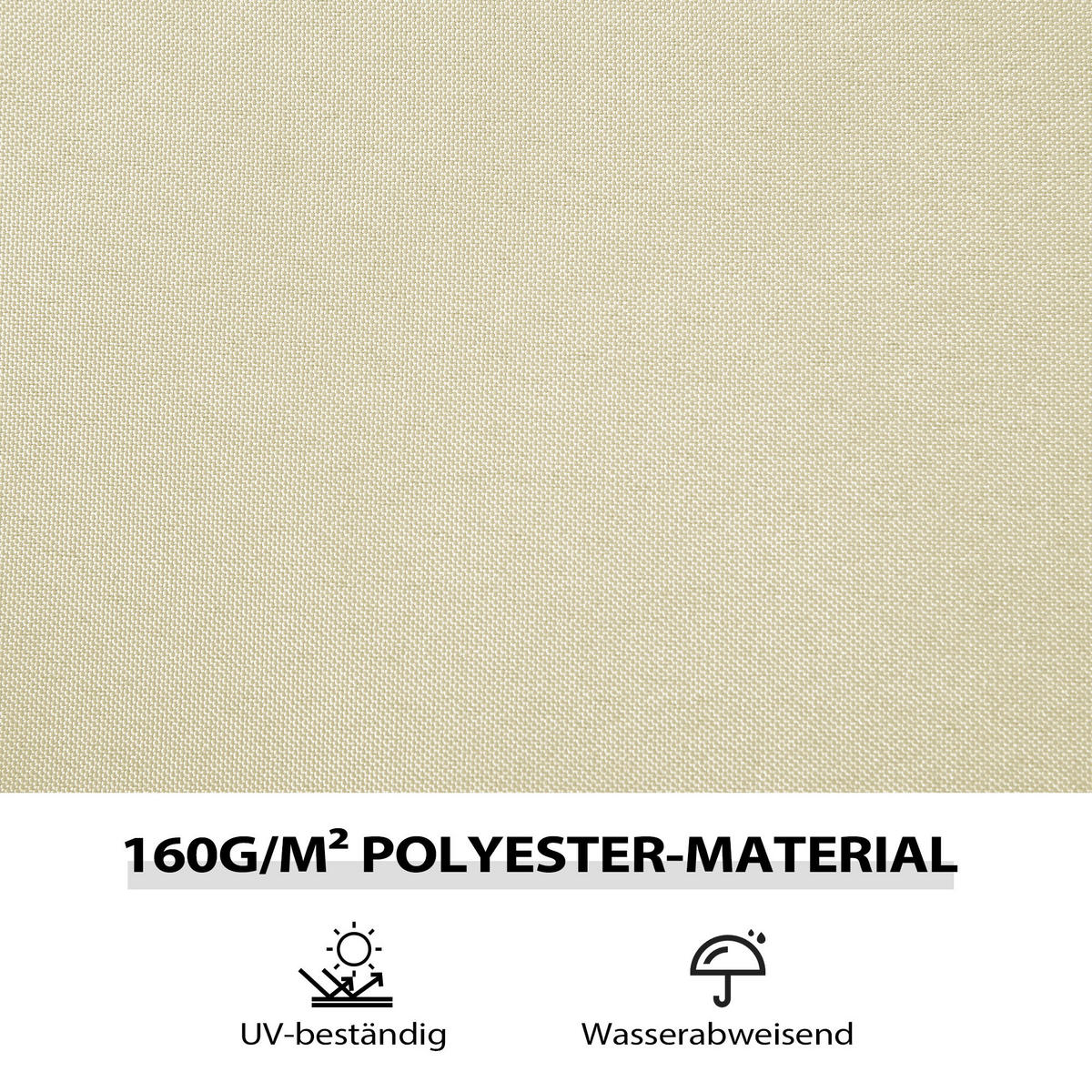 PAVILLON-SEITENWÄNDE, 4 Seitenwand-Paneele für Gartenpavillon, mit Reißverschluss, 3 x 3 m Pavillon, Cremeweiß - Creme, Textil (302/205/1cm)