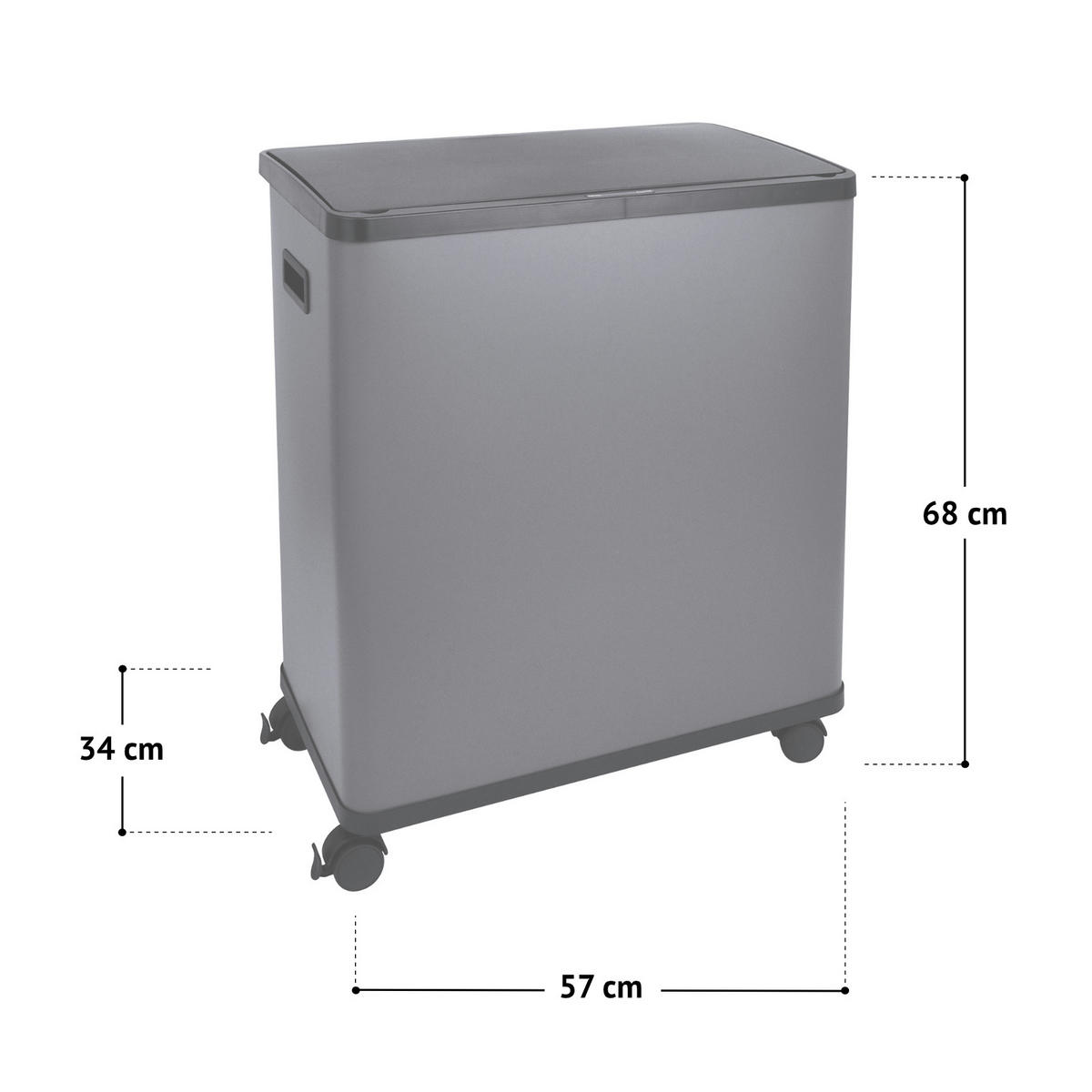 MÜLLEIMER SR2X30 60L Silber - Silberfarben, Metall (57/60/34cm) - SVITA