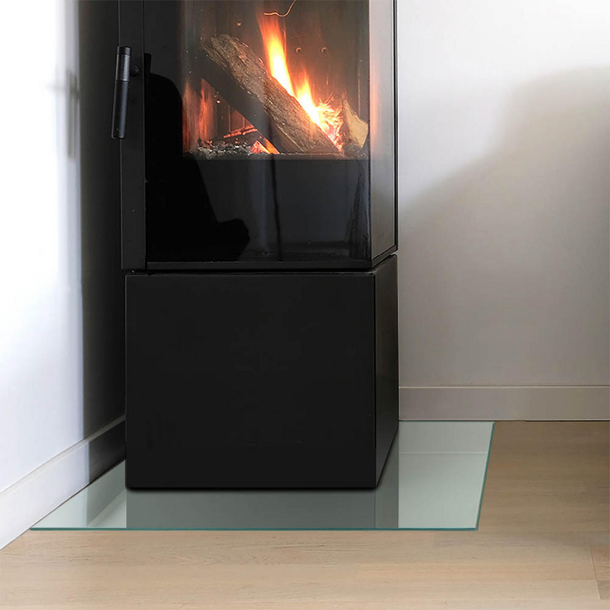 GLASPLATTE für Kamin 50 × 50 cm Grün - Grün, Glas (50/50/0.4cm) - ArtPrintCave