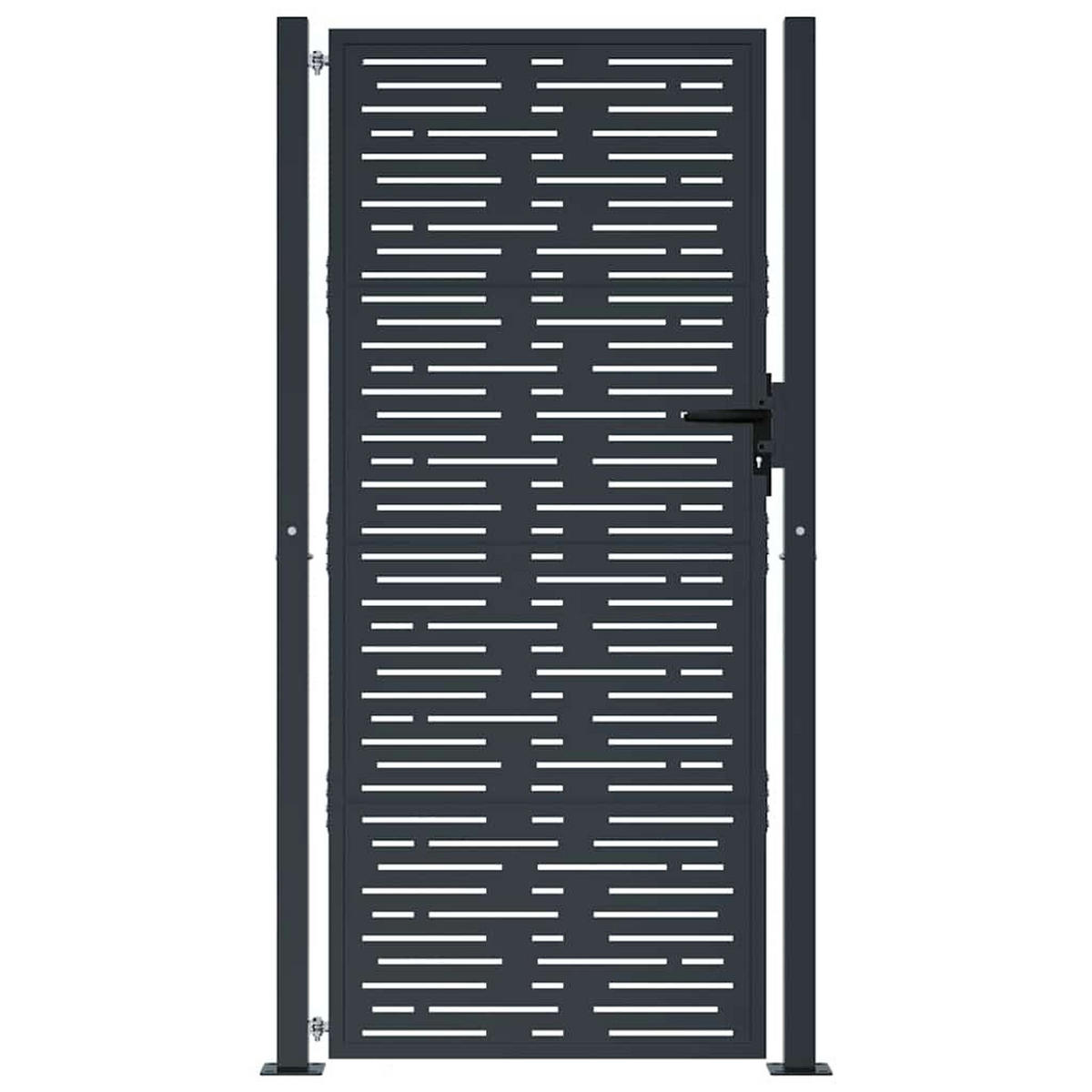 GARTENTOR im Quadratisches Design, 110/205 cm, aus Stahl, Anthrazit - Grau, Metall (200/205cm) - vidaXL