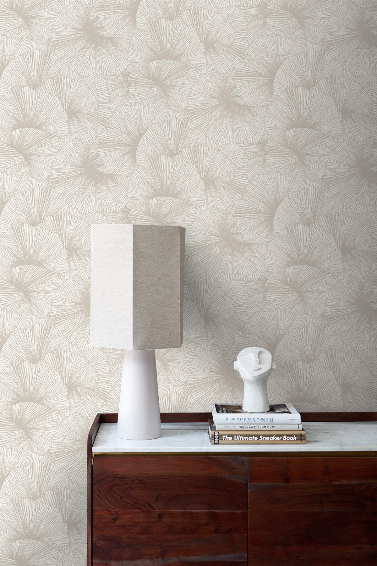 TAPETE 3D Muster Blätter 53 cm x 10.05 m - Grau, Papier (53/1000cm) - Origin Wallcoverings
