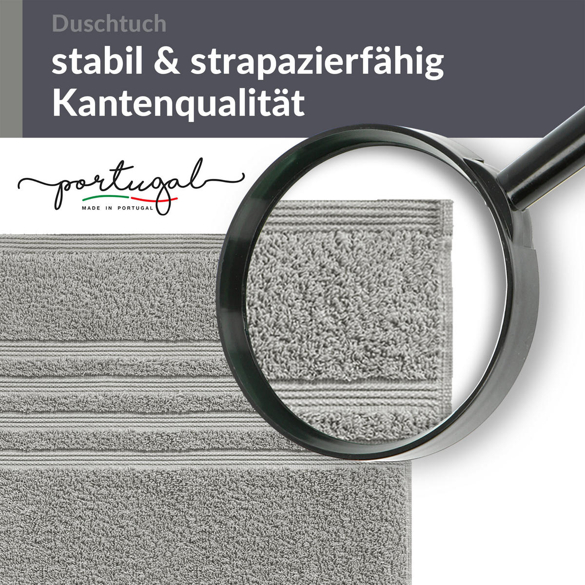 DUSCHTUCH London Stein Grau 2er Set 70x140 - Grau, Textil (70/140cm) - Lashuma