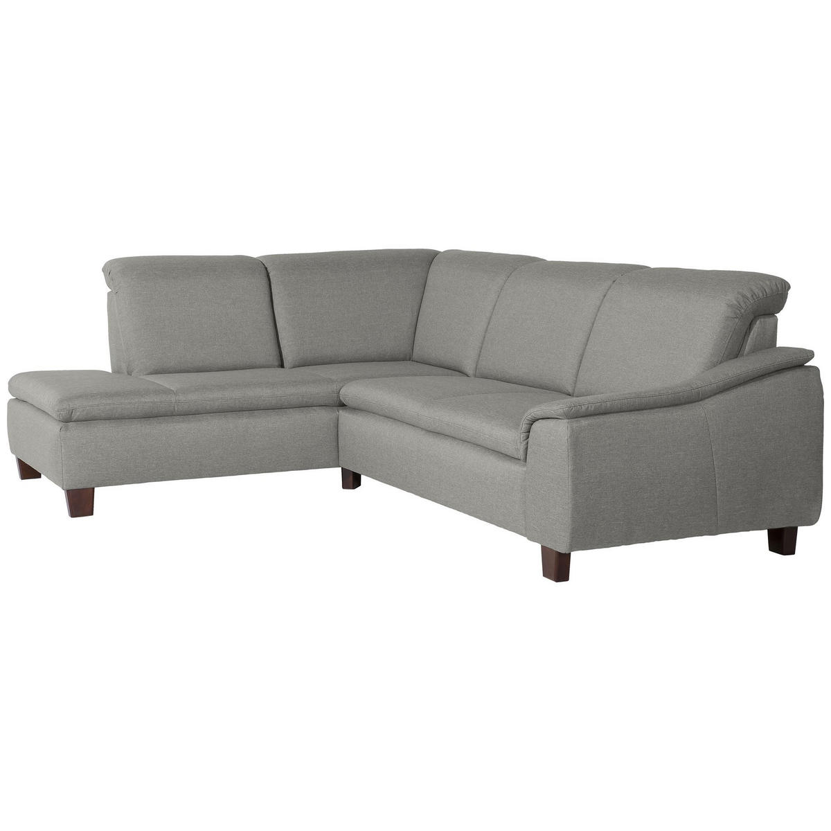 ECKSOFA mit Ottomane links Kaylil Flachgewebe hellgrau - Hellgrau, Kunststoff (187/247cm) - 58aufmkessel