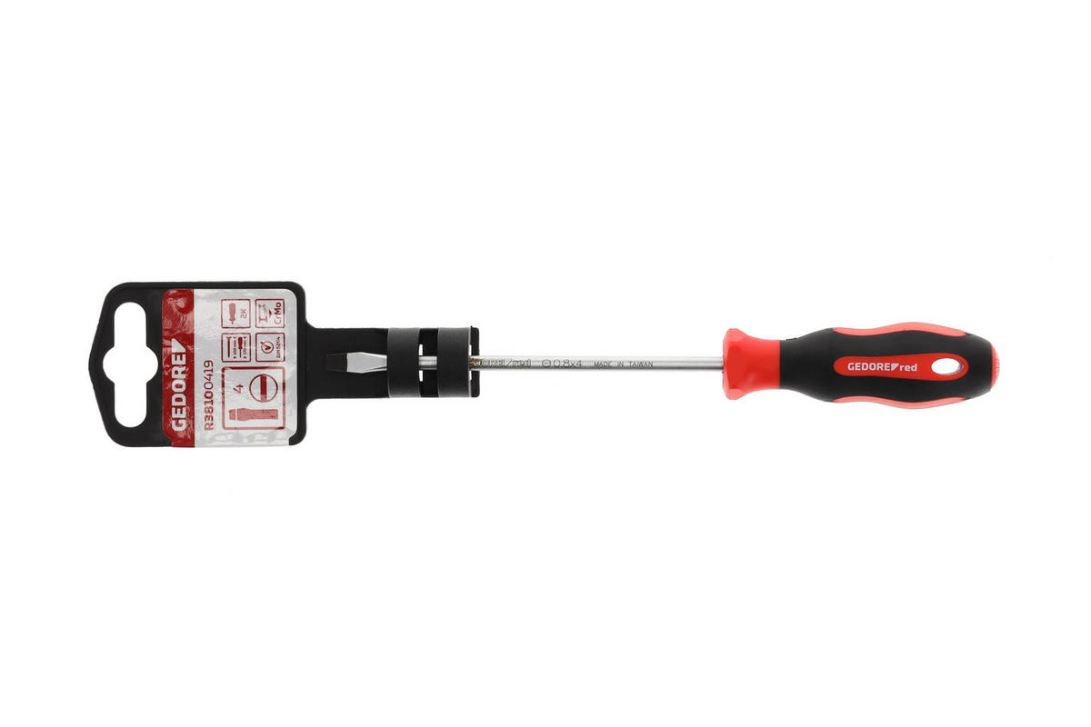 R38100419 2K-SCHRAUBENDREHER SCHLITZ 4 MM 0.8X100 MM - Multicolor, Kunststoff/Metall (5/22cm) - Gedore