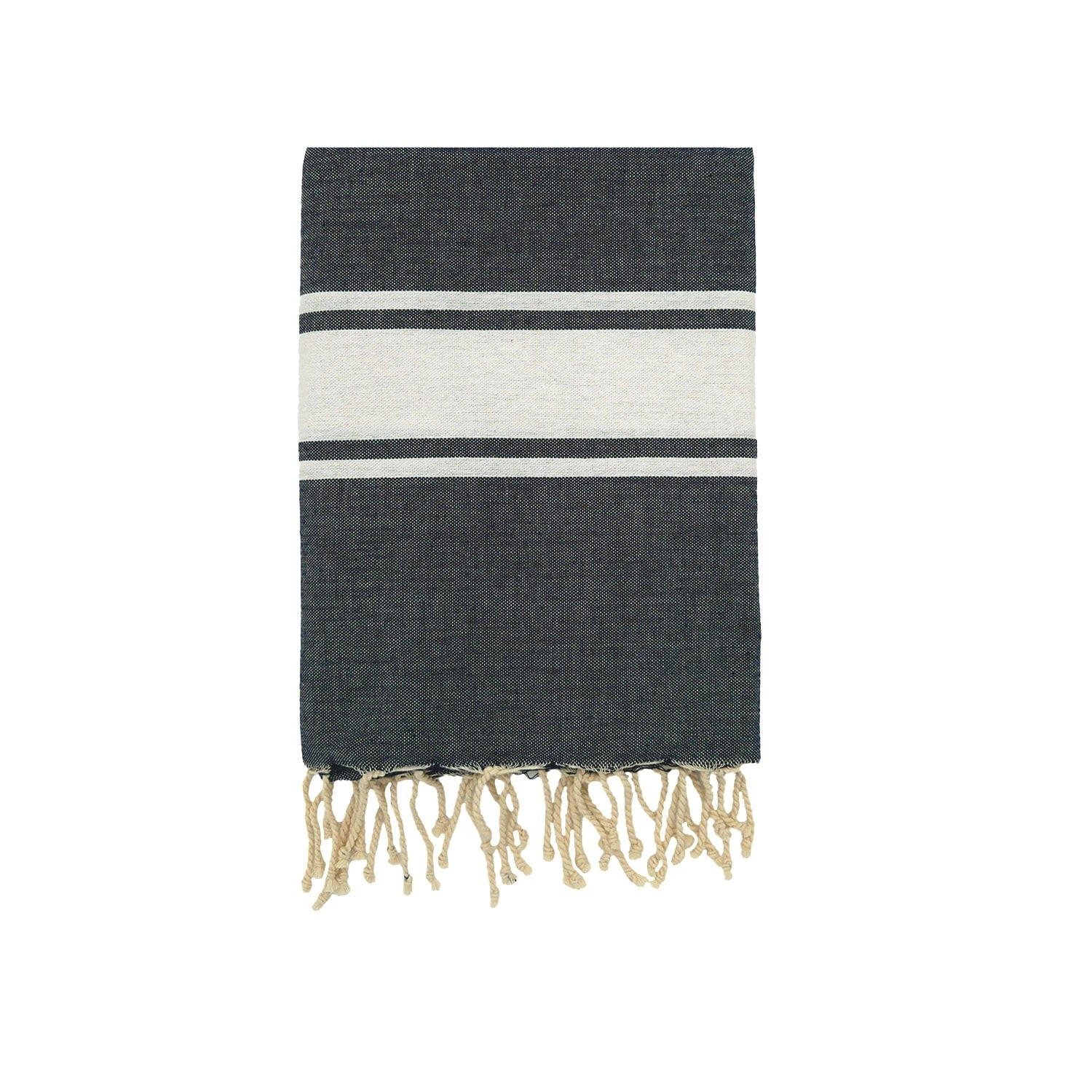 HAMAMTUCH Traditionelles flaches Blau 100x200 190g/m² - Kozo Marineblau - Blau, Textil (100/200cm) - LE COMPTOIR DE LA PLAGE