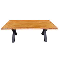 ESSTISCH MAMMUT Akazie 200cm - Schwarz/Braun, Holz/Metall (100/200/74cm) - riess-ambiente
