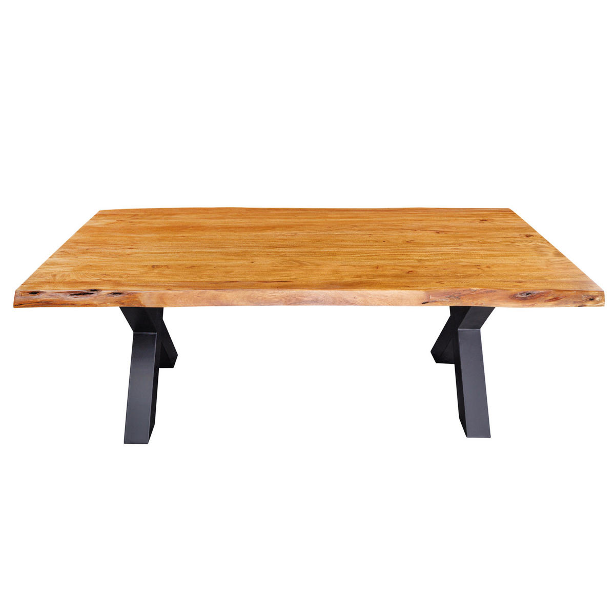 ESSTISCH MAMMUT Akazie 200cm - Schwarz/Braun, Holz/Metall (100/200/74cm) - riess-ambiente