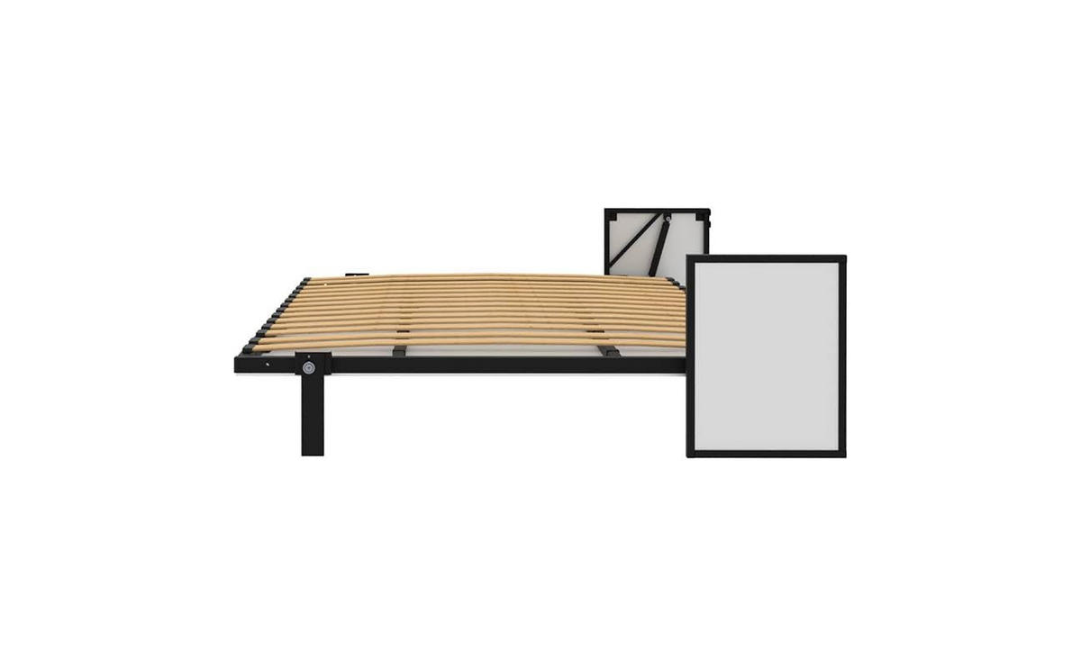 SCHRANKBETT Morphy Studio Modulares SizeFlex- und TypeFlex-System - 140x200, Horizontal - Schwarz, Metall (200/140cm) - WallBedKing
