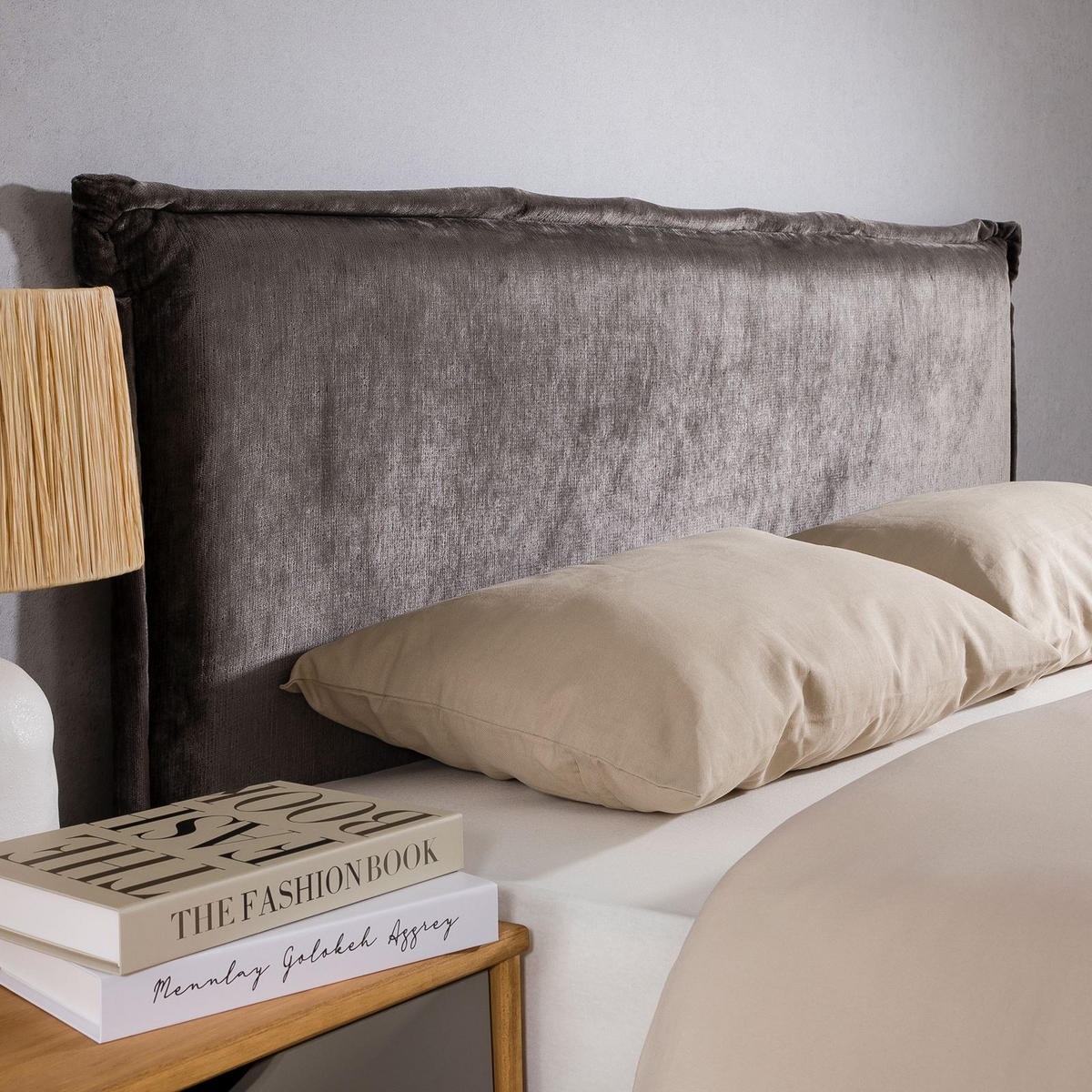 KOPFTEIL OVIO 160X190 CM - Grau, Textil (162/94/7cm) - IDIMEX