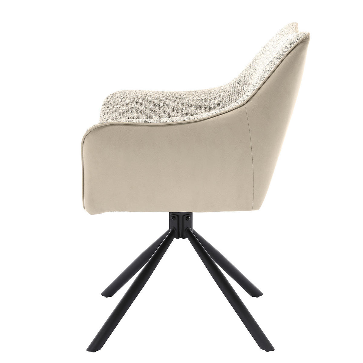 ARMLEHNENSTUHL - Drehbar - Beige, Textil/Metall (63/87/61cm) - home24
