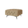 HOCKER Chesterfield Laura Beige Samt - Beige/Silberfarben, Holz/Textil (80/45/80cm) - S-Style Möbel